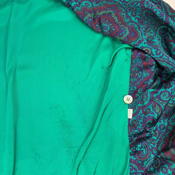 Vintage Silk Paisley Boho Miami Mob Wife Blazer Size 6 - Picture 6 of 7